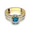 Pierścionek topaz London blue i diamenty