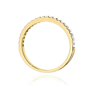 Pierścionek obrączka z diamentami 0,18ct