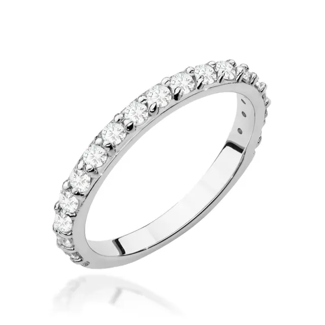 Pierścionek obrączka z diamentami 0,34ct białe złoto