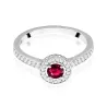 Pierścionek rubin 0,35ct diamenty białe złoto