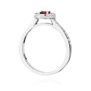 Pierścionek rubin 0,35ct diamenty białe złoto