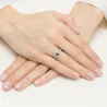 Pierścionek szafir 0,30ct diamenty białe złoto