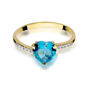 Złoty Pierścionek 585 z diamentem topaz 1,20ct