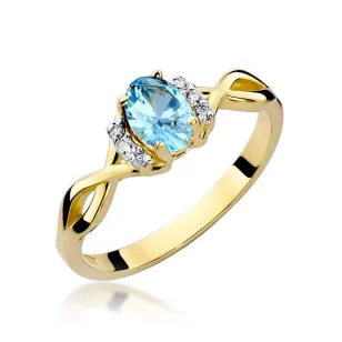 Złoty Pierścionek 585 z diamentem topaz 0.50ct