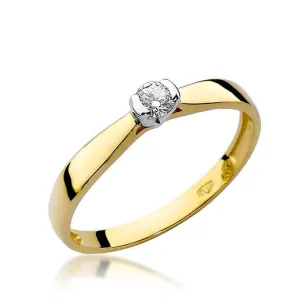 Złoty Pierścionek 585 z diamentem brylant 0,10ct