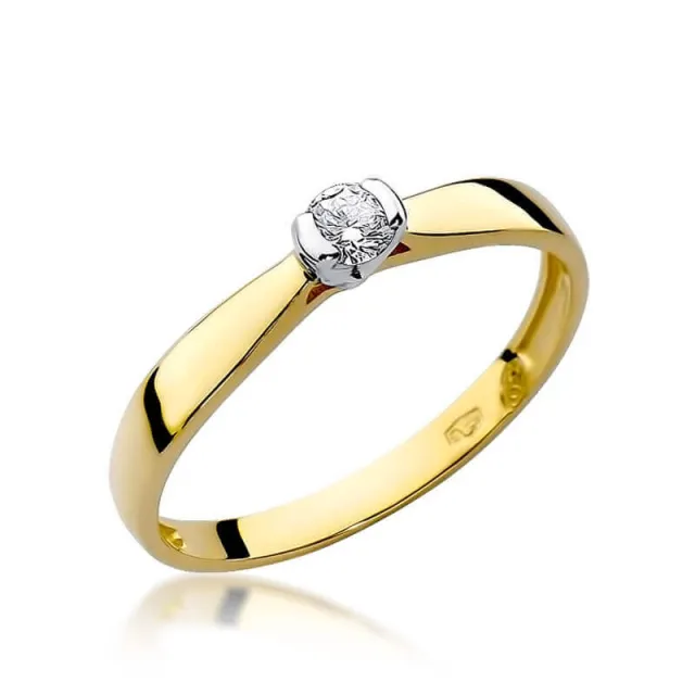 Złoty pierścionek z diamentem EY-223 0,10ct