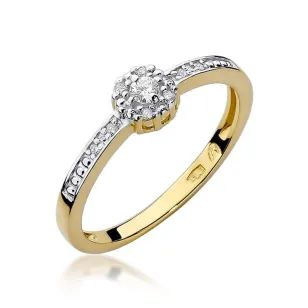 Złoty Pierścionek 585 z diamentem brylant 0,04ct