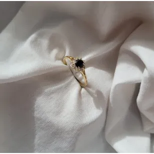 Elegante Gold Ringblume Schwarz P2.1455c| ergold