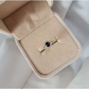 Elegante Gold Ringblume Schwarz P2.1455c| ergold
