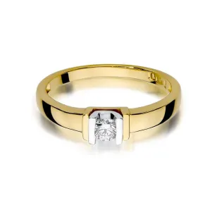 Złoty Pierścionek 585 z diamentem brylant 0,10ct