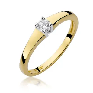 Złoty Pierścionek 585 z diamentem brylant 0,15ct