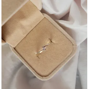 Eleganter Goldring Zirkonia kombiniert Gold P3.1540 | ergold