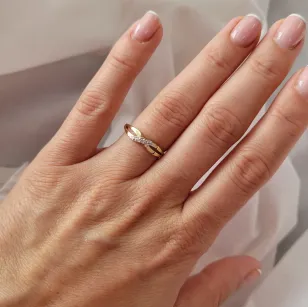 Gold Ring Stones INTERWOVEN PATTERN prba 585 P3.1541P | ergold