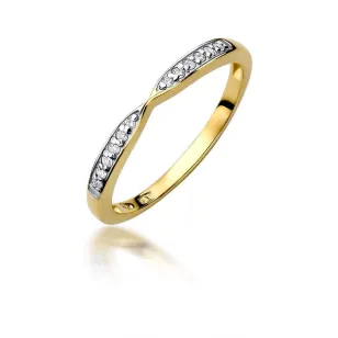 Złoty Pierścionek 585 z diamentem brylant 0,10ct