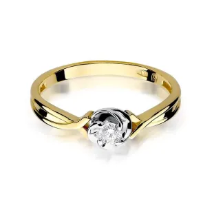 Złoty Pierścionek 585 z diamentem brylant 0,10ct
