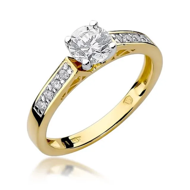Złoty pierścionek z diamentem EY-198 0,42ct