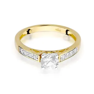 Złoty Pierścionek 585 z diamentem brylant 0,42ct
