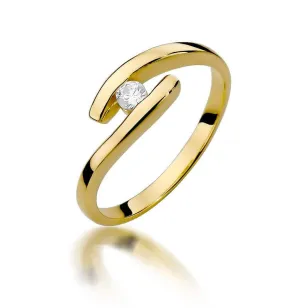 Złoty pierścionek z diamentem EY-373 0,09ct