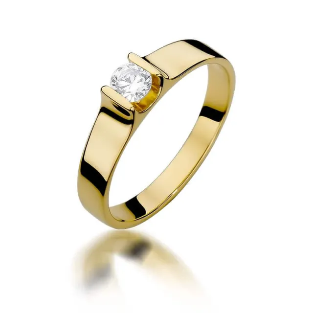 Złoty pierścionek z diamentem EY-388 0,23ct