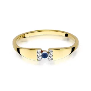 Złoty Pierścionek 585 z diamentem szafir 0,05ct