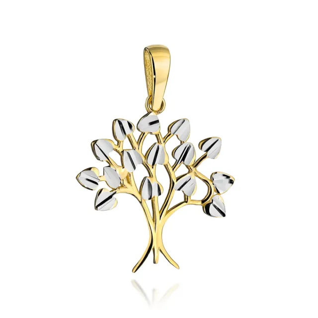 ⭐ Zawieszka złota diamentowane drzewko szczęścia w dwóch kolorach złota ♥ Ergold
