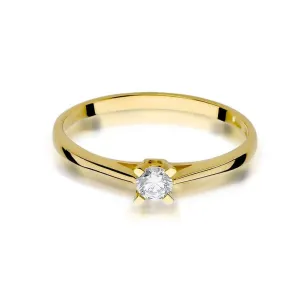 Złoty Pierścionek 585 z diamentem brylant 0,15ct