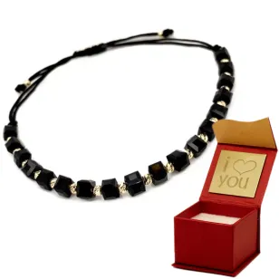 ⭐ Armband goldene Diamantkugeln und schwarze Steine ♥ Ergold