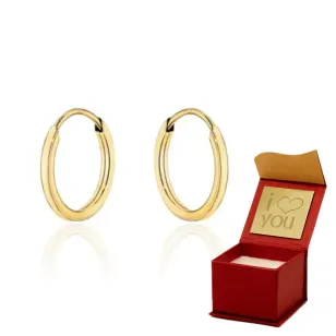 ⭐ Kolczyki złote kółeczka o kwadratowym przekroju super lekkie - 1cm pr. 585 ♥ Ergold