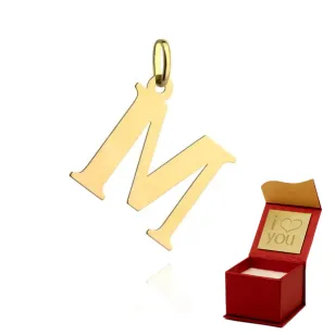 ⭐ Anhänger goldener Buchstabe M große ♥ Ergold