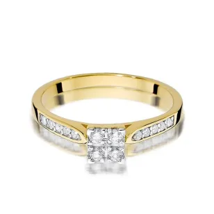Złoty Pierścionek 585 z diamentem brylant 0,16ct