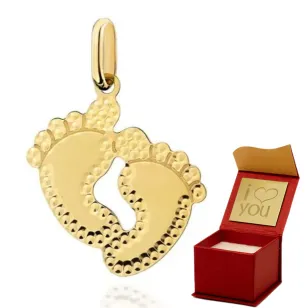 ⭐ Goldener Anhänger Fußanhänger pr. 585 ♥ Ergold