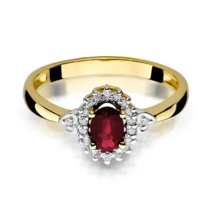 Złoty Pierścionek 585 z diamentem rubin 0,60ct