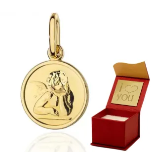 ⭐ Zawieszka złota Aniołek w kółku ♥ Ergold