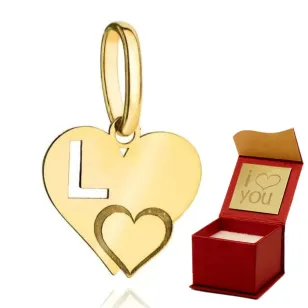 ⭐ Zawieszka złota literka L z serduszkiem ♥ Ergold