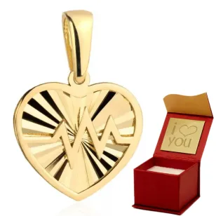 ⭐ Zawieszka złota diamentowane serce z linią życia ♥ Ergold