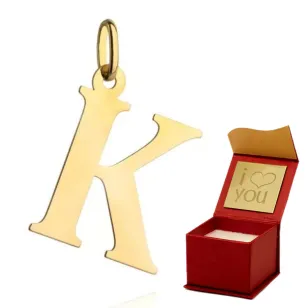 ⭐ Anhänger goldener Buchstabe K groß ♥ Ergold
