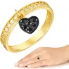 Goldener Ring Hängendes Herz Schwarz P1.968c| ergold