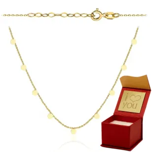 ⭐ Naszyjnik złoty z wiszącymi kółeczkami 39+3cm ♥ Ergold