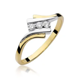 Złoty Pierścionek 585 z diamentem brylant 0,09ct