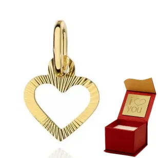 ⭐ Anhänger Gold kleine Herz Diamant Kontur ♥ Ergold