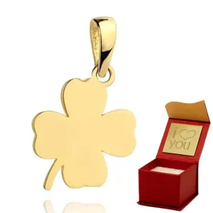 ⭐ Zawieszka złota gładka koniczynka ♥ Ergold