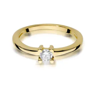 Złoty Pierścionek 585 z diamentem brylant 0,23ct