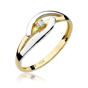Złoty Pierścionek 585 z diamentem brylant 0,04ct