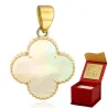 ⭐ Zawieszka złota koniczynka z masą perłową 12mm ♥ Ergold