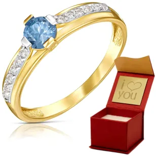 Pierścionek z błękitnym oczkiem 333