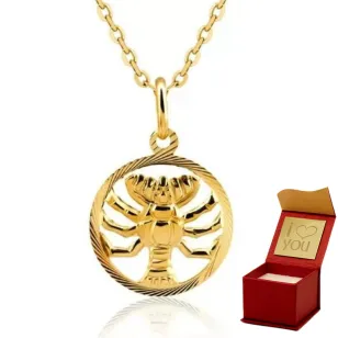 Złota zawieszka ZNAK zodiaku RAK próba 585