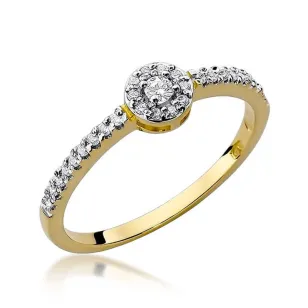 Złoty Pierścionek 585 z diamentem brylant 0,19ct