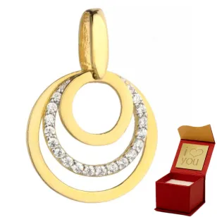 ⭐ GoldAnhänger drei Räder Gold und mit Strasssteinen ♥ Ergold