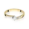 Złoty Pierścionek 585 z diamentem brylant 0,19ct