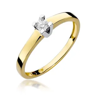 Złoty Pierścionek 585 z diamentem brylant 0,12ct